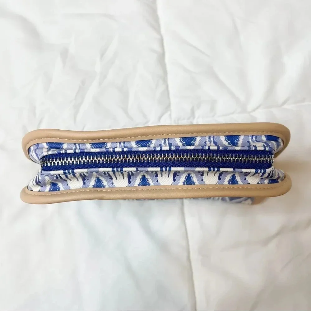 Stella & Dot Blue Ikat Makeup Bag
